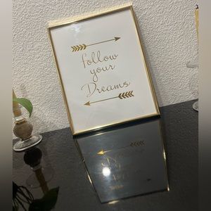Follow Your Dreams Glass Gold Frame